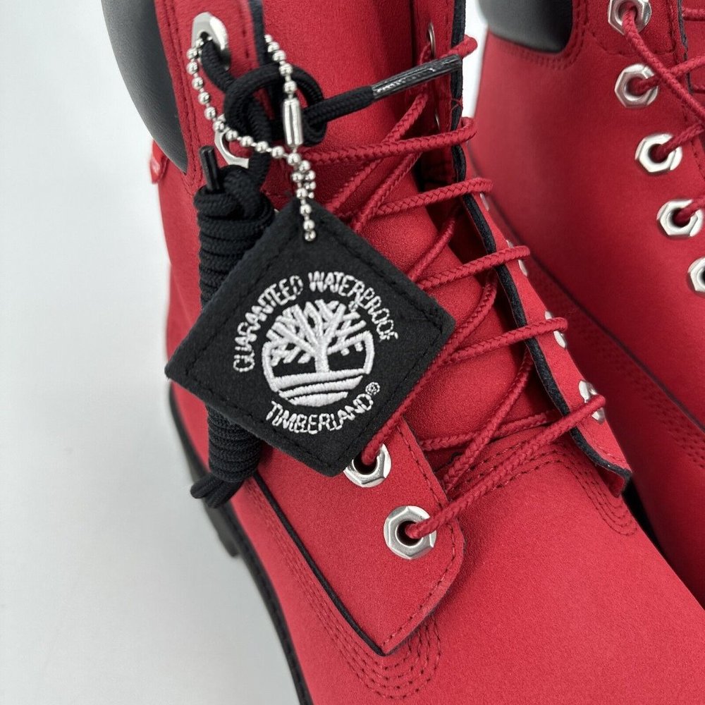 Timberland Heritage Men's Boots Waterproof Red Black Helcor Size 10 NEW in Box - Picture 13 of 14